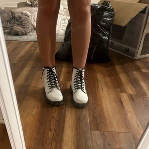 Dr Martens white matte boot